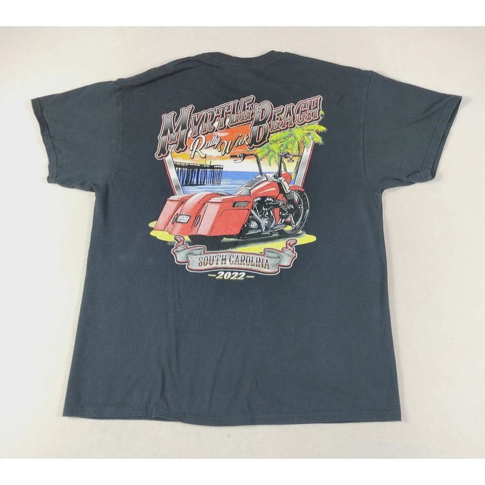 Myrtle Beach Rally Week Shirt Mens XL Black 2022 Motorcycle‎ Biker Graphic Tee